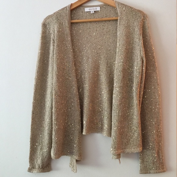 Ellen Tracy Sweaters Ellen Tracy Gold Sequin Cardigan Poshmark